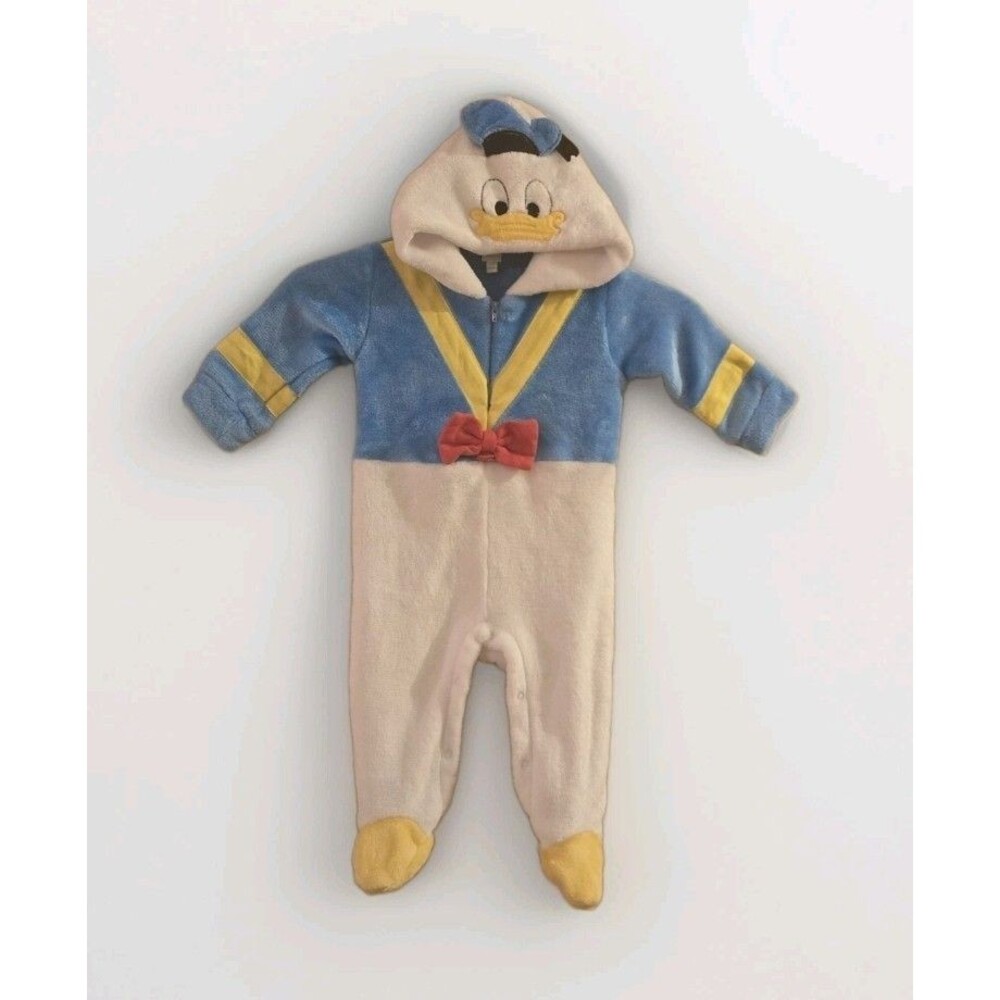 Disney Baby Donald Duck Costume 12 Months 12M Infant Plush Hooded Romper C94